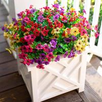 Artificial Flowers(12/24pcs/set),UV Resistant Colorful Fake Flowers,Decoration Bouquet,Home Decoration Garden Party Wedding D...