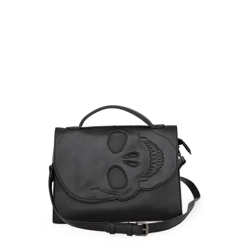 Skull Cut-out Satchel Crossbody Bag
