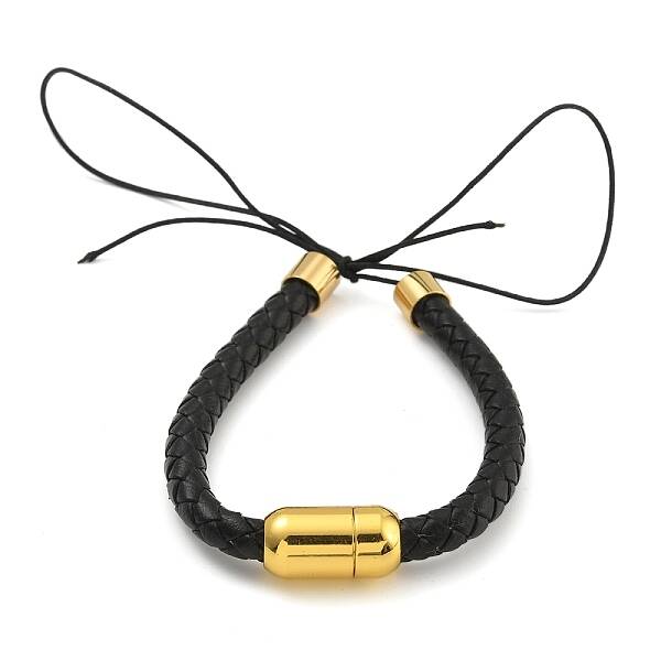 Black Braided Leather Cord Bracelet Making