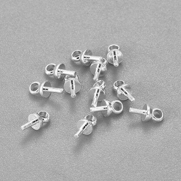 304 Stainless Steel Cup Pearl Peg Bails Pin Pendants