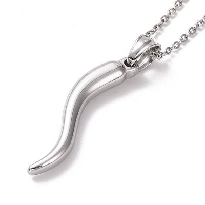 Non-Tarnish 304 Stainless Steel Pepper Shape Pendant Necklace for Women