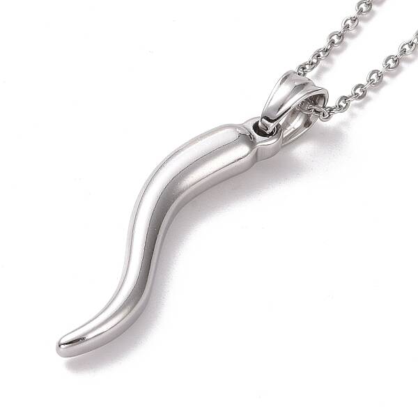 Non-Tarnish 304 Stainless Steel Pepper Shape Pendant Necklace for Women