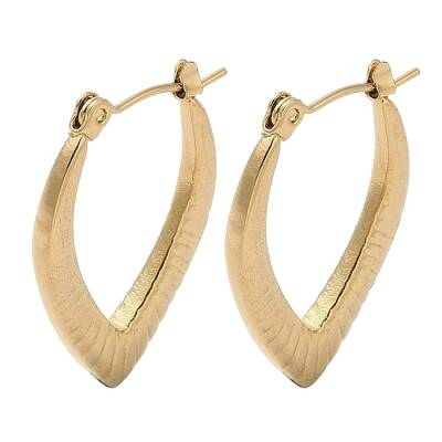 Leaf 201 Stainless Steel Half Hoop Earrings for Women