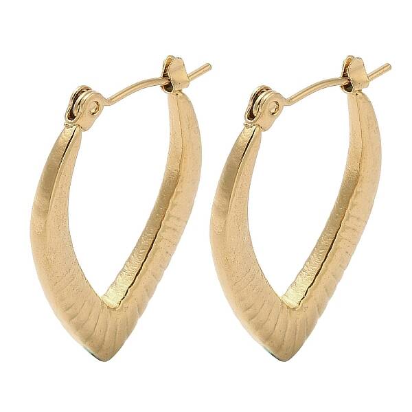 Leaf 201 Stainless Steel Half Hoop Earrings for Women