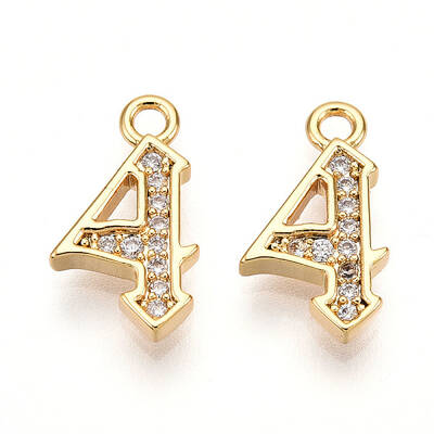 Brass Micro Pave Cubic Zirconia Charms