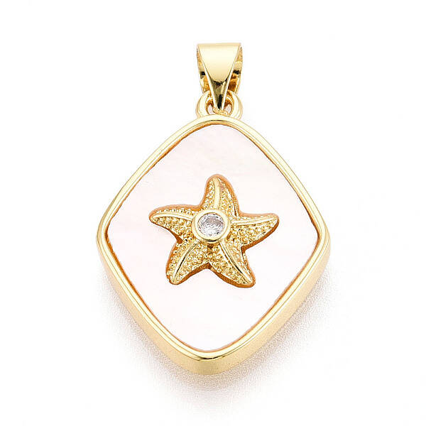 Brass Micro Pave Clear Cubic Zirconia Pendants