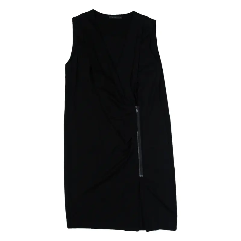 COS Womens Day Dress Black Sleeveless Knee Length S