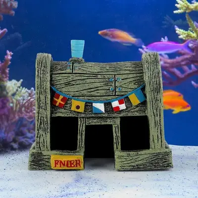 House Design Fish Tank Ornament, Fish Tank Decoration, Fish Shrimp & Crab House For Fish Tank
