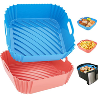 2 Pack 7.1 Inch Airfryer Liners 4-7 QT Reusable Air Fryer Liners Silicone Pot Oven Liner Baking Tray, Air Fryer Basket Silico...
