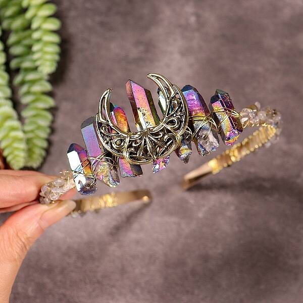 Natural Electroplated Crystal Hair Bands