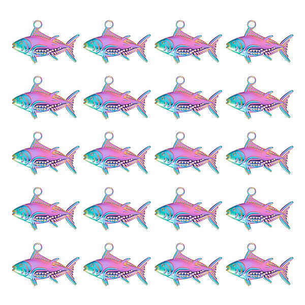 20Pcs Ion Plating(IP) 304 Stainless Steel Pendants