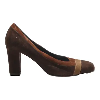 VALLEVERDE Court Heels Brown Leather Womens UK 2