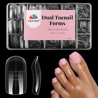 300 Pcs Toe Dual Nail Forms for Poly Extension Gel, EBANKU Toenail Dual Forms Reusable Full Cover Molds for French Tip Acryli...