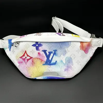 Pre-owned Louis Vuitton coated canvas belt bags Discovery Bumbag Limited Edition Monogram Watercolor Canvas PM