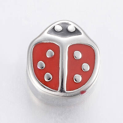 304 Stainless Steel European Enamel Beads