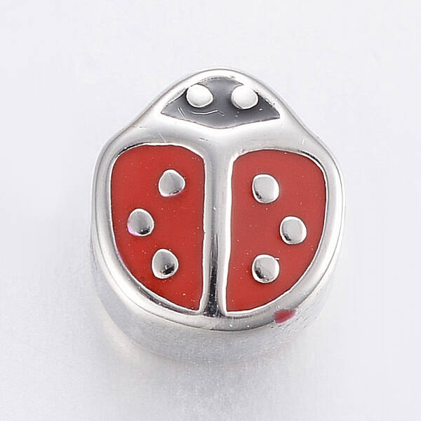 304 Stainless Steel European Enamel Beads
