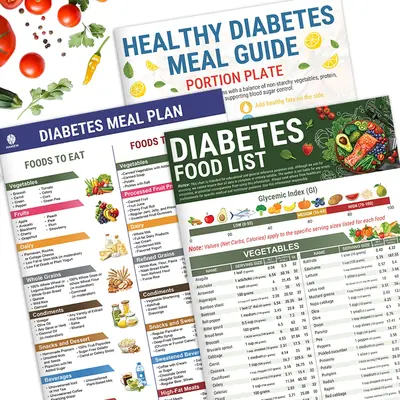 3-Pack Diabetic Meal Planning Bundle: Printable Low GI Chart, Carb-Calorie Tracker & Glycemic Guide – Complete Resource Kit...
