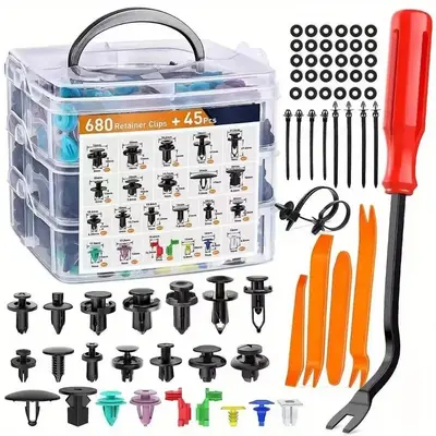 Car Fastener Clip Kit, Car Body Push Retainer Pin Rivet Bumper Door Trim Panel Retainer Repair Tool, Professional Car Repair ...