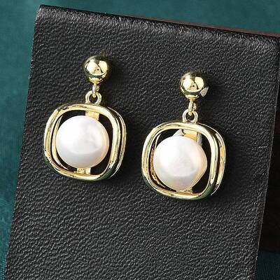 Brass Dangle Stud Earrings