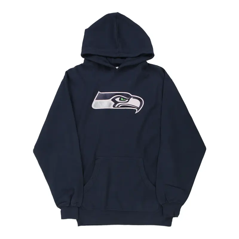 Seattle Seahawks Nfl Team Apparel NFL Hoodie - Small Navy Cotton Blend