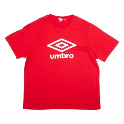UMBRO Mens T-Shirt Red 2XL
