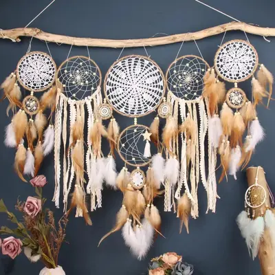 Dream Catcher, 5 Counts/set Feather Decor Hanging Dream Catcher, Home Decoration, Wall Art Hanging Decor for Home Living Room...