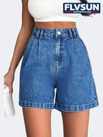 Women's Pocket Denim Shorts, Casual Fashion Denim Shorts for Daily Wear, Ladies Bottoms for Summer, Jean Shorts, Casual Comfy...