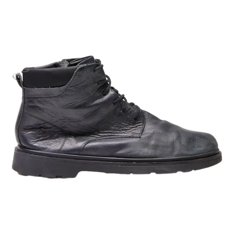GEOX Lace-Up Boots Black Leather Mens UK 8