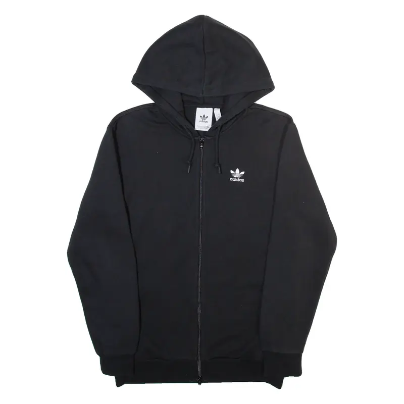 ADIDAS ORIGINALS Mens Black Hoodie Full Zip S