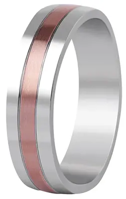Beneto exclusive SPP10 Two-Tone Steel Wedding Ring - Width: 70mm