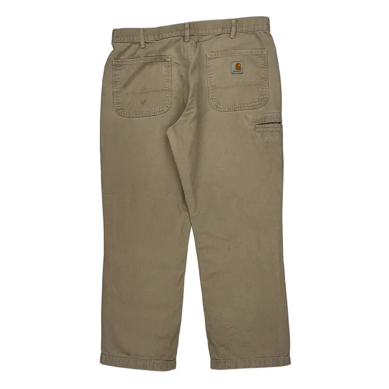 Workwear Carhartt Carpenter Trousers - 35W 28L Beige Cotton | Size: 35″ waist