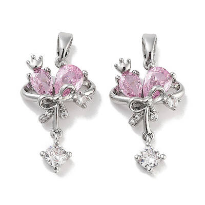 Brass Micro Pave Cubic Zirconia Pendants