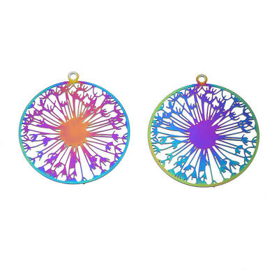 Ion Plating(IP) 201 Stainless Steel Filigree Pendants