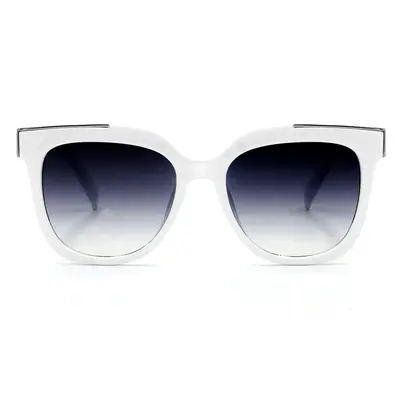 Coco - White Frame Faded Black Lens Wayfarer Sunglasses | Color: White | Size: OS