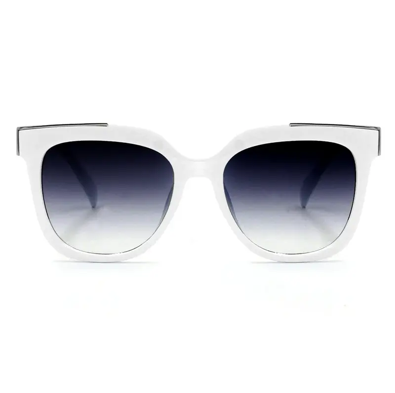 Coco - White Frame Faded Black Lens Wayfarer Sunglasses | Color: White | Size: OS