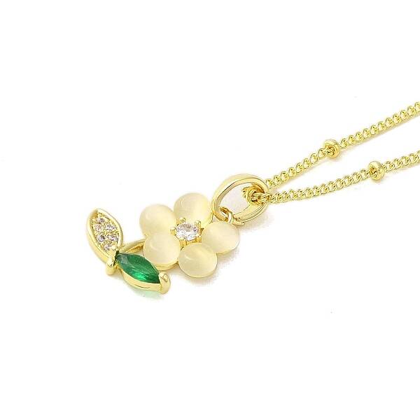 Brass Micro Pave Cubic Zirconia Pendant Necklaces for Women