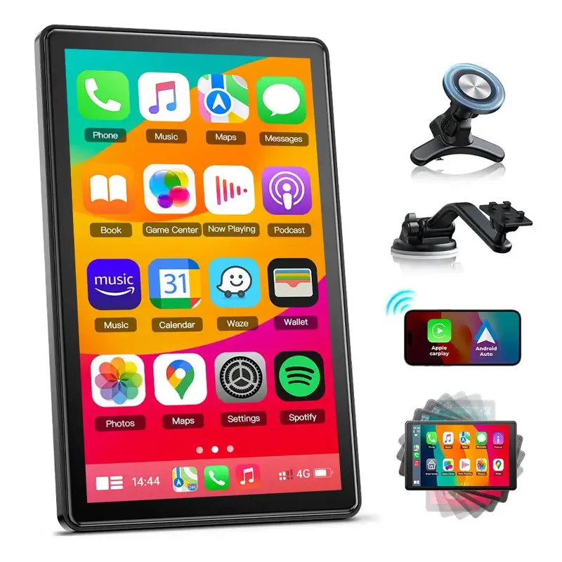 LAMTTO 7-inch Wireless Carplay Screen for Car with Magnetic Holder Horizontal & Vertical Display Upgarde Older Vehicle Automo...