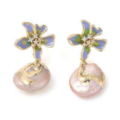 Natural Pearl Dangle Earrings