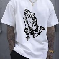 Stylish Men's 'Pray' Graphic Tee – Comfortable Cotton, Breathable Short Sleeve for Everyday Streetwear Fashion