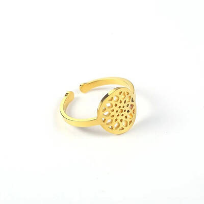 Simple Stainless Steel Adjustable Cuff Rings for Women