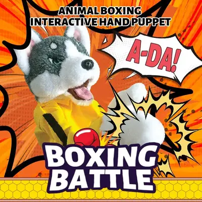 A-Da! Animal Boxing Interactive Hand Puppet for Kids - Boxing Husky Dog Plush Toy, Colorful Playful Interactive Plush Game