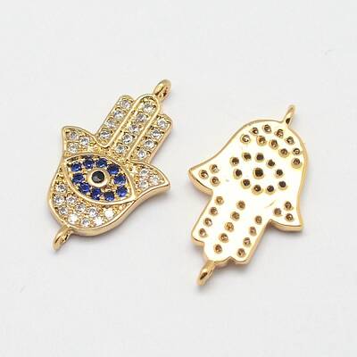 Palm Brass Micro Pave Grade AAA Cubic Zirconia Links