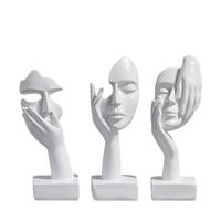 Abstract Face Design Decoration Ornament, 3 Counts/set Modern Desk Decoration, Home Decor Supplies for Living Room Bedroom Di...