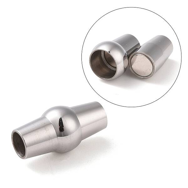 Tarnish Resistant 304 Stainless Steel Magnetic Clasps with Glue-in Ends