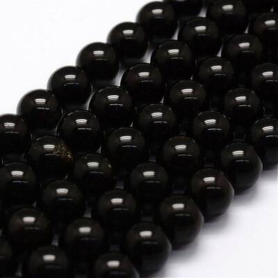 Natural Golden Sheen Obsidian Beads Strands