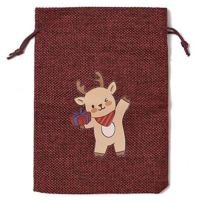 Christmas Theme Jute Cloth Storage Bags