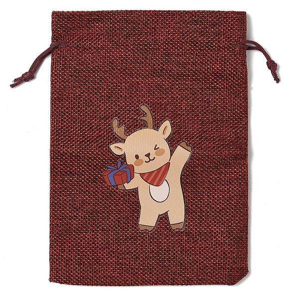 Christmas Theme Jute Cloth Storage Bags