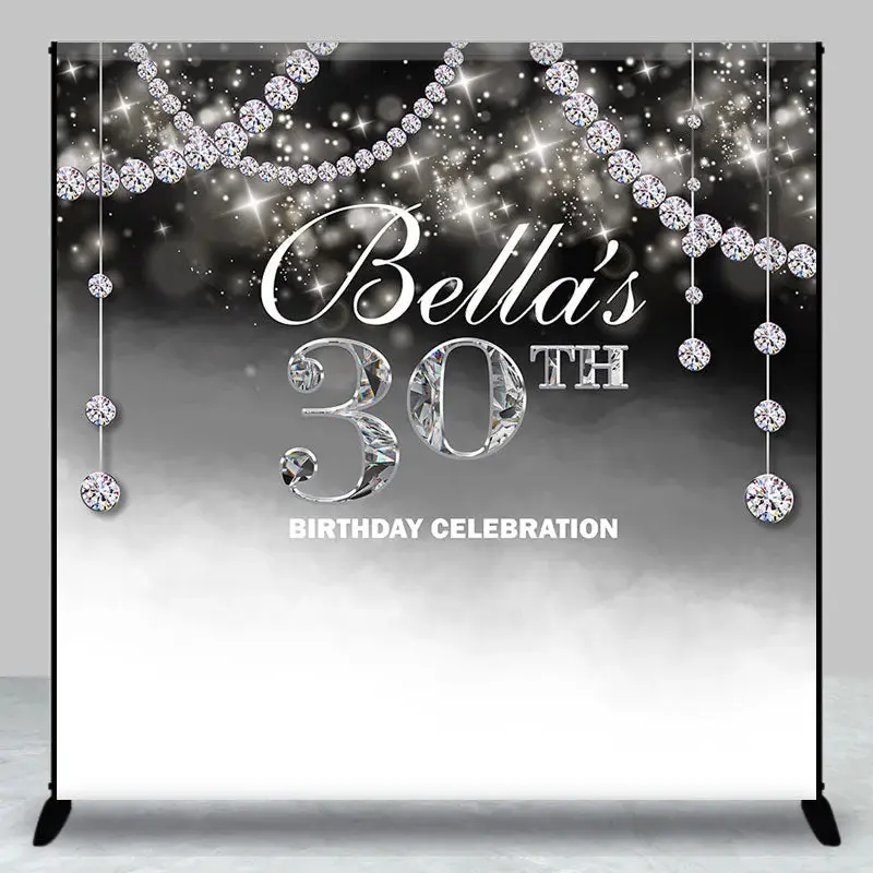 Aperturee Custom Diamonds Bokeh Fantasy 30Th Birthday Backdrop | Happy Birthday Backdrop | Custom Birthday Back Drop | Custom...