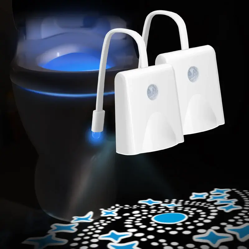 Halloween Gift Toilet Nights Lights 16 Color Changing,Motion Sensor Activated LED Projection Nightlight USB Rechargeable Toil...