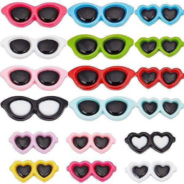 60Pcs 2 Styles Opaque Resin Cabochons